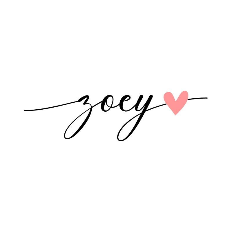 Zoey Last Name First Name Calligraphy Script