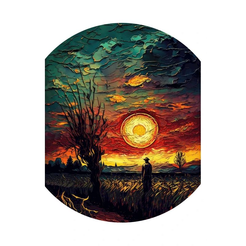 Peintures de terrain de paysage de coucher de soleil