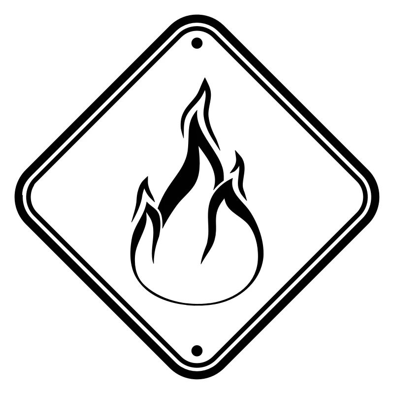 warning sign shield caution caution danger feu