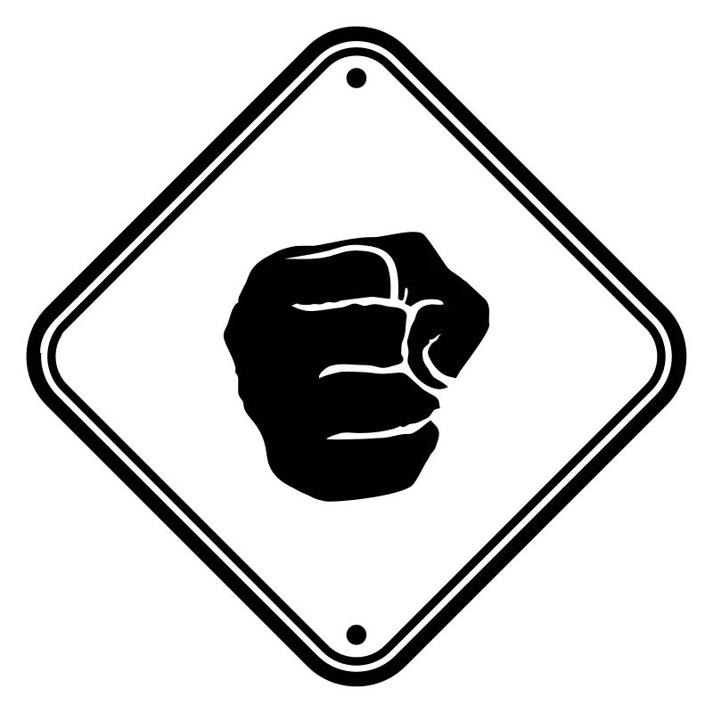 caution beating sign warning alert zone eight