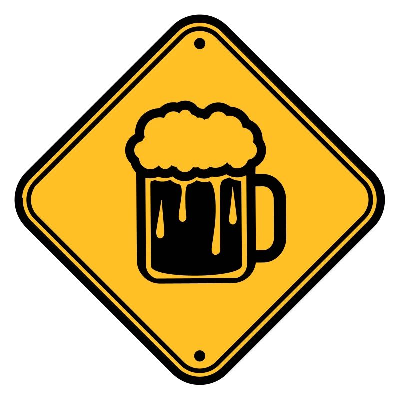beer sign note caution beware danger of booze