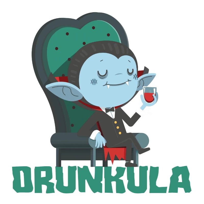 Drunkula Vampir mit Alkohol Wein Bier Trink Spaß