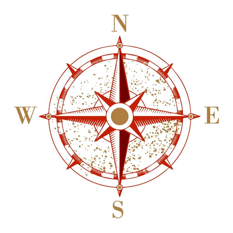 Symbol Kompass Navigation Retro Geschenkidee