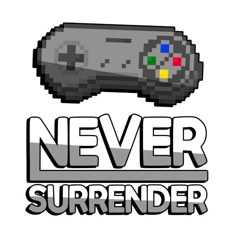 NEVER SURRENDER (Weiß) + SNES Controller - Gaming
