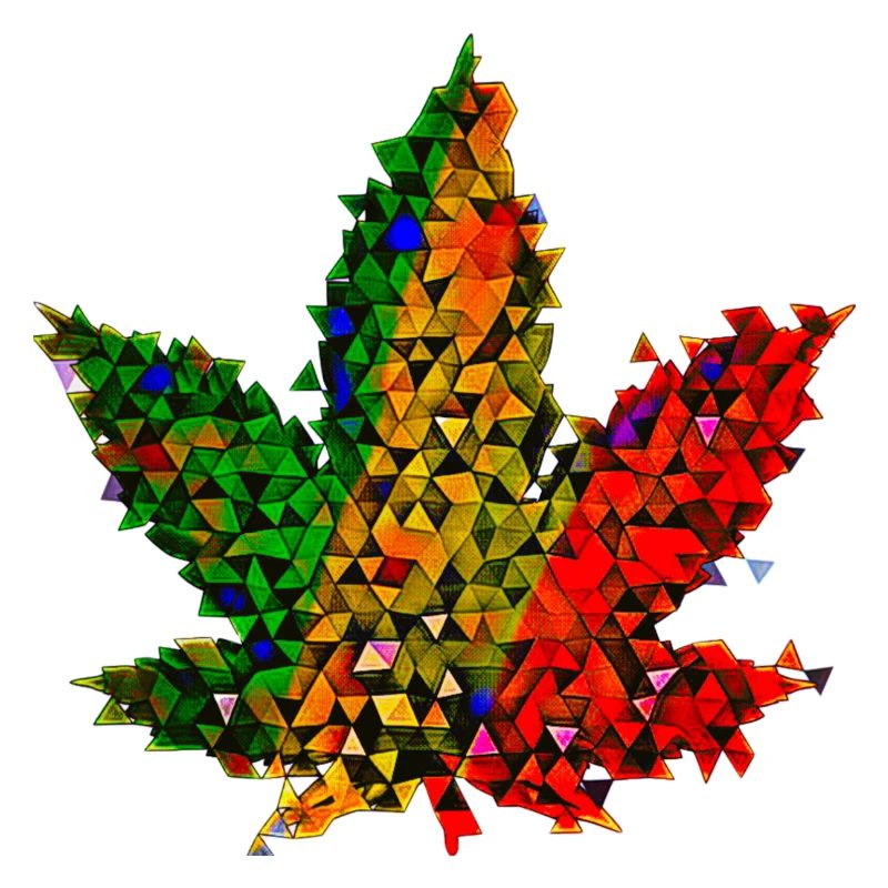 🥦 Feuille de chanvre - Low Poly - Version 🥦 Reggae Weed