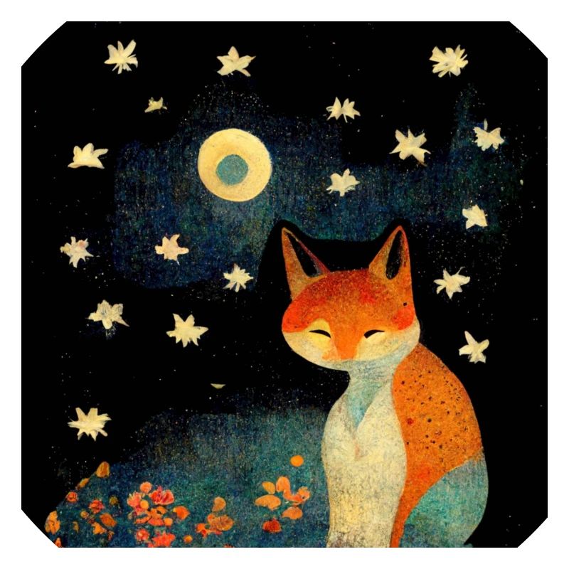 Renard au clair de lune