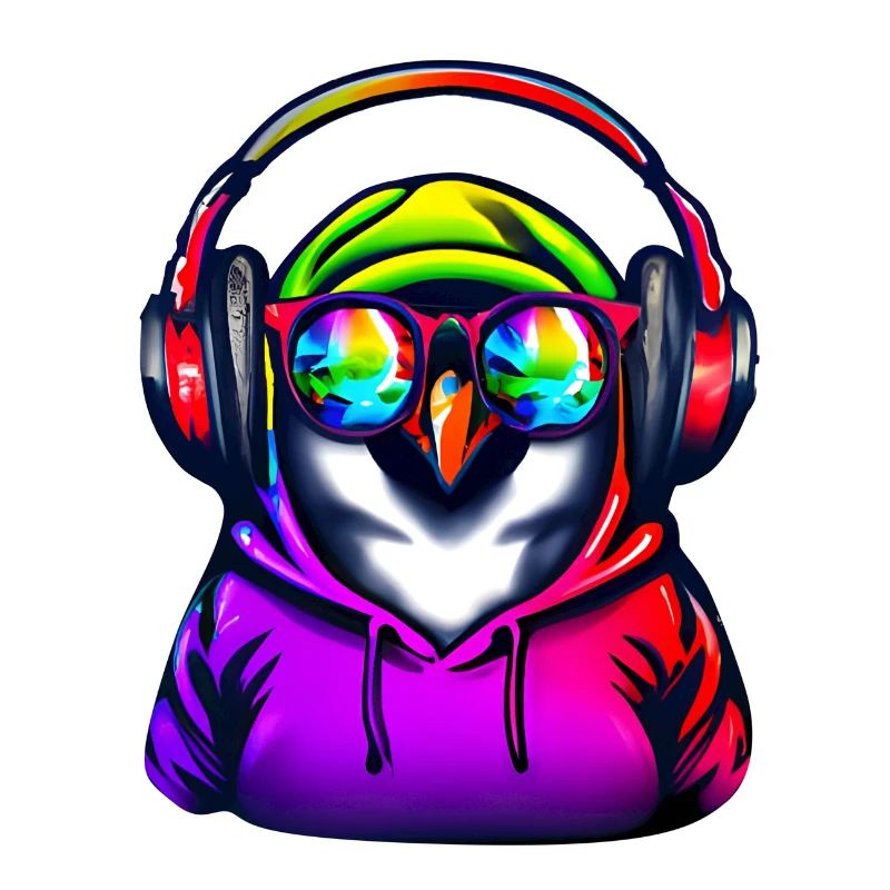 Pingouin avec pull et lunettes de soleil