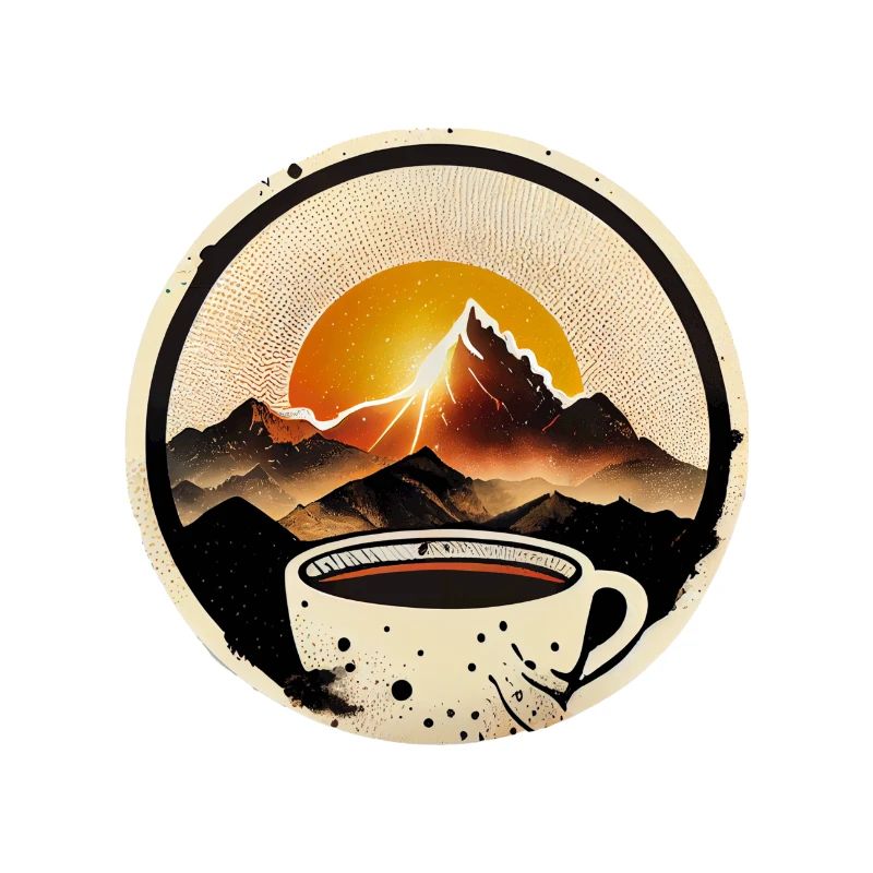 Coffee with a Stunning Mountain Scene