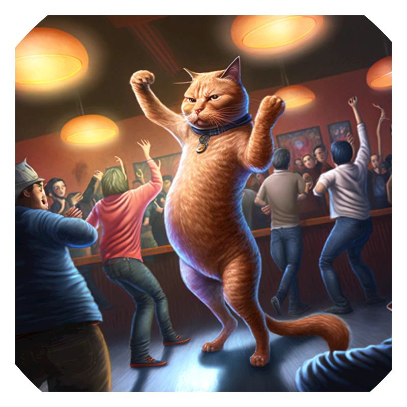 Chat dansant dans une boîte de nuit