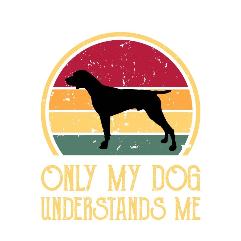 German Shorthaired Pointer Dog Silhouette Retro