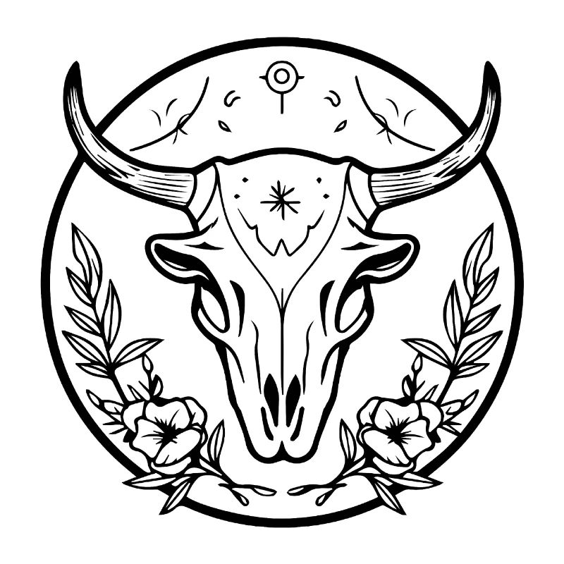 Crâne de vache Boho