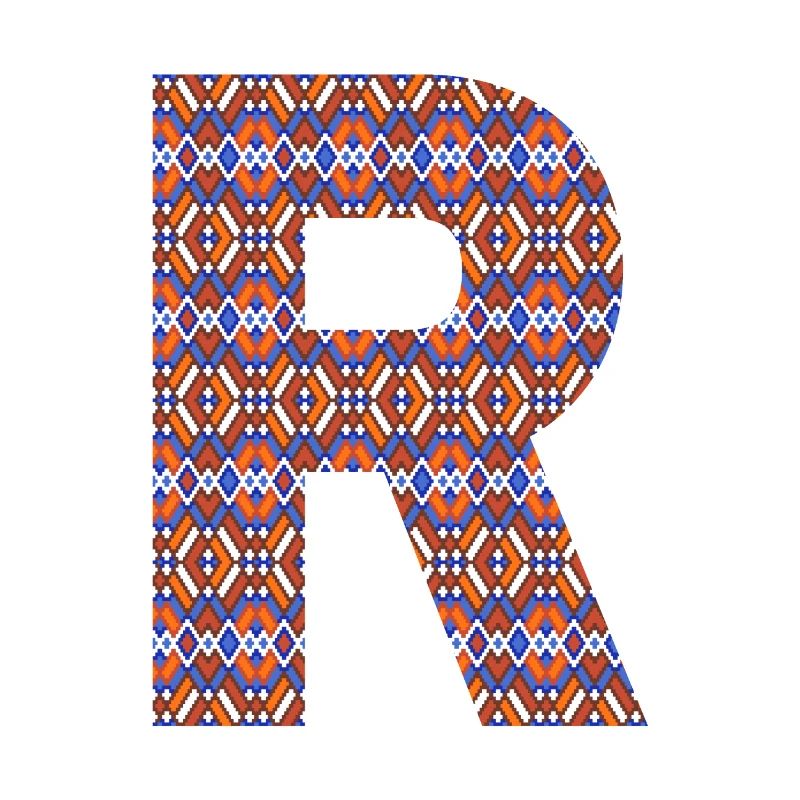 Monogram Letter R- geometric pattern