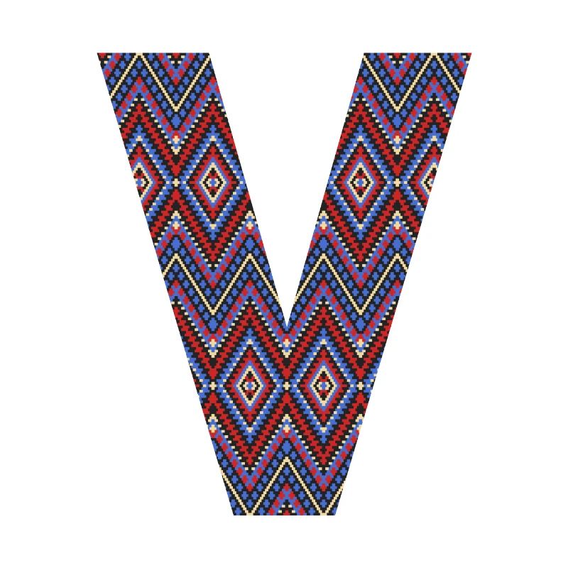 Monogram Letter V- geometric pattern