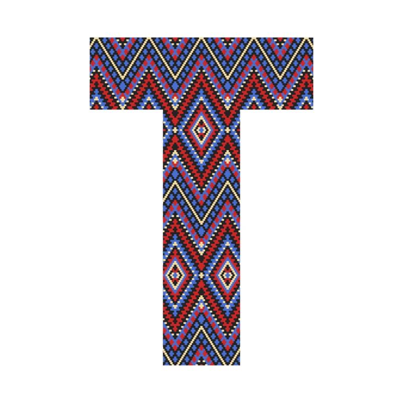 Monogram Letter T- geometric pattern