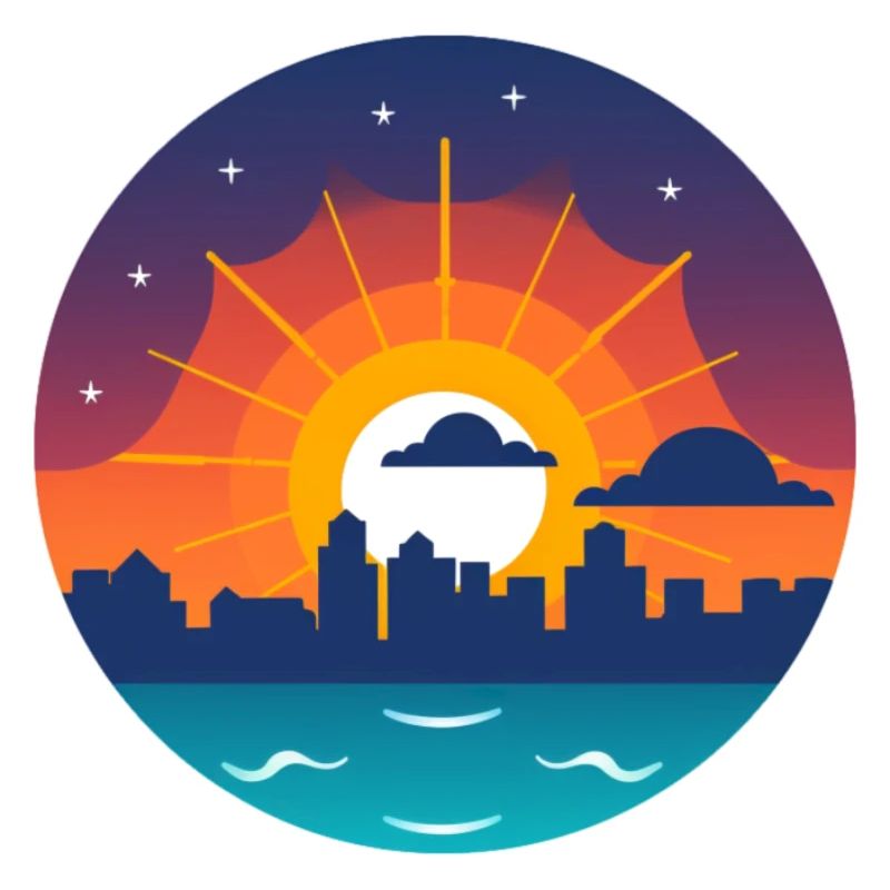 Comic Sunset Skyline