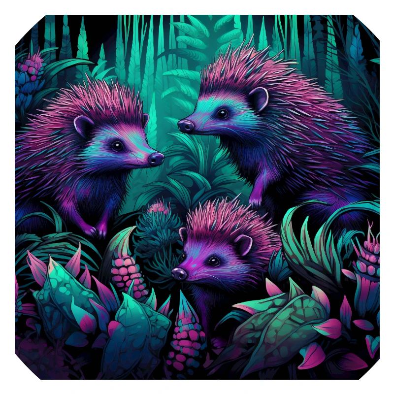 Neon style hedgehogs