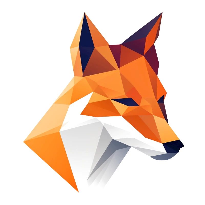 Fox Head Low Poly Logo Design