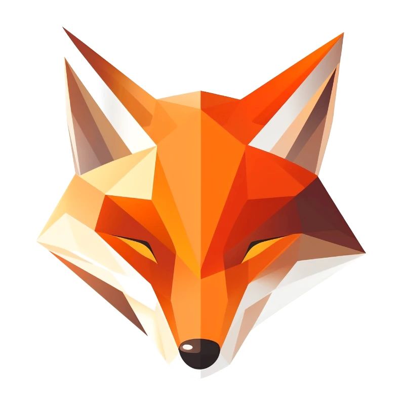 Fuchs Kopf Low Poly Logo Design