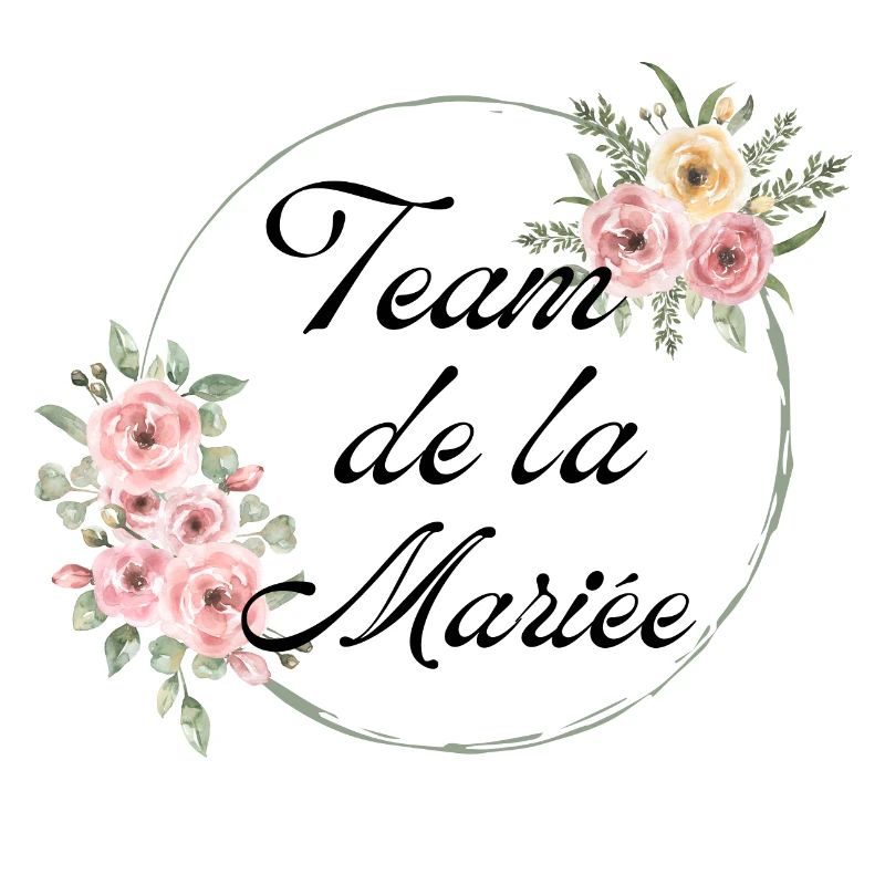 Das Team der Braut mit rosa Blumen