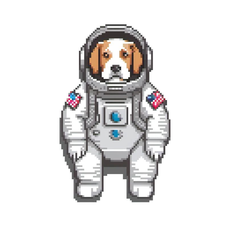 Cadet canin cosmique : l’odyssée de l’espace d’un chiot pixel