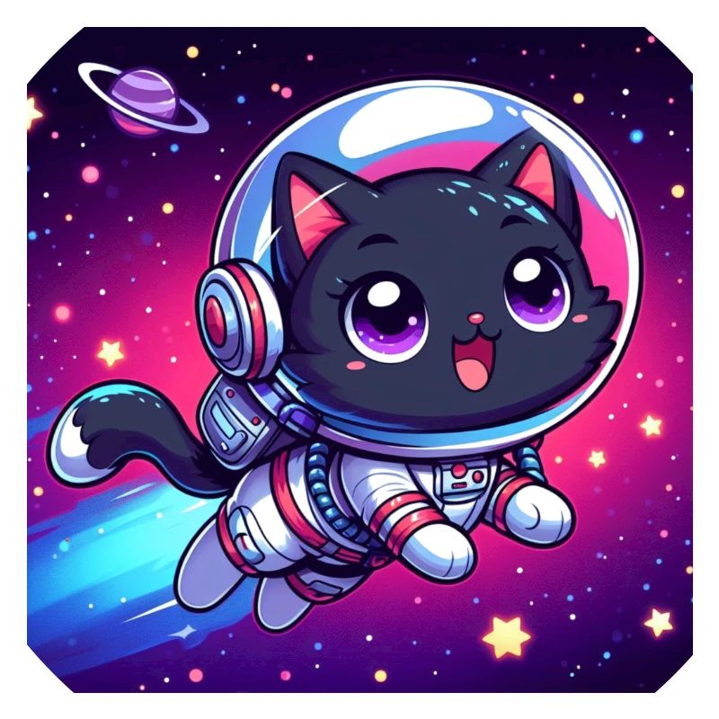 Space Kitty heureux dans l’espace