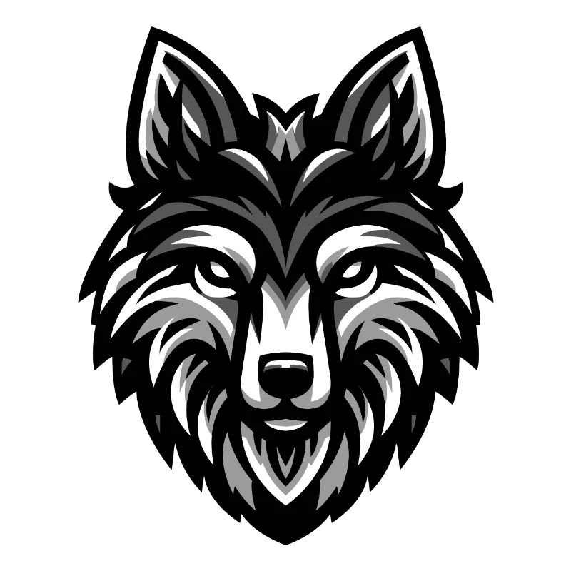 Conception de tête de loup gris