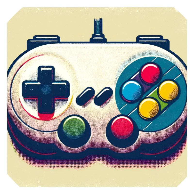 Retro Gamepad in Risograph