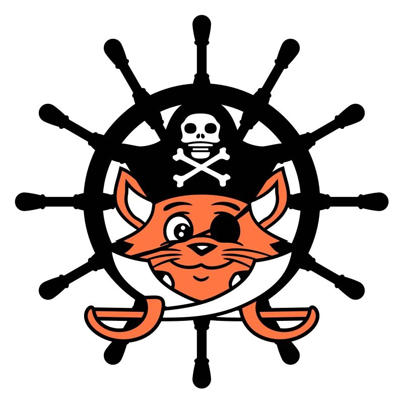 Pirate Cat Saber Steering Wheel Buccaneer Eye Patch