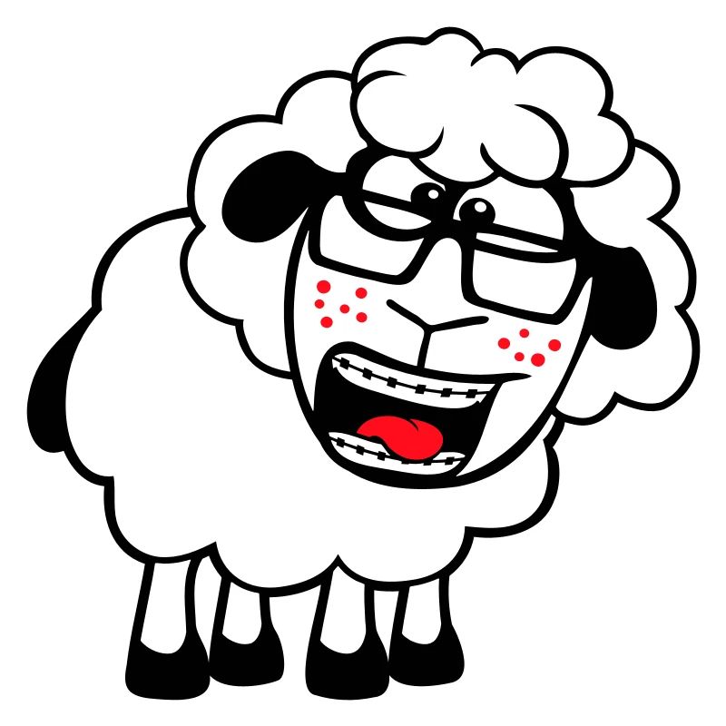 Sheep Nerd Hornglasses Glasses Clasp Geek Smart