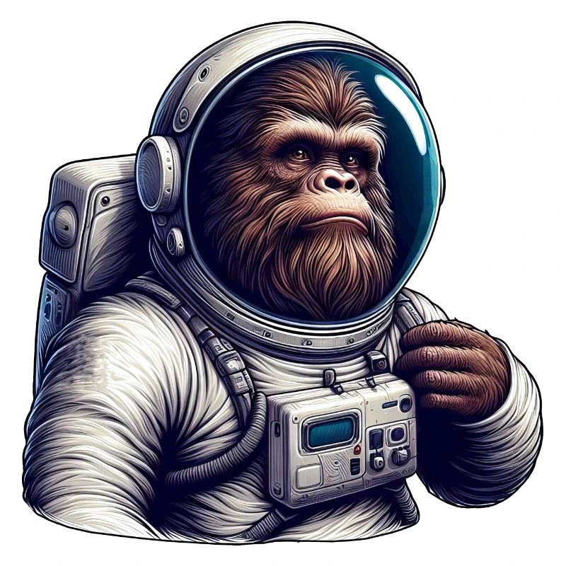 Gorilla astronaut in space