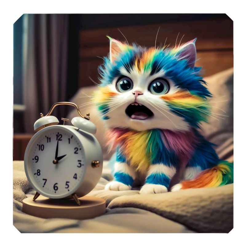 Cat with alarm clock
