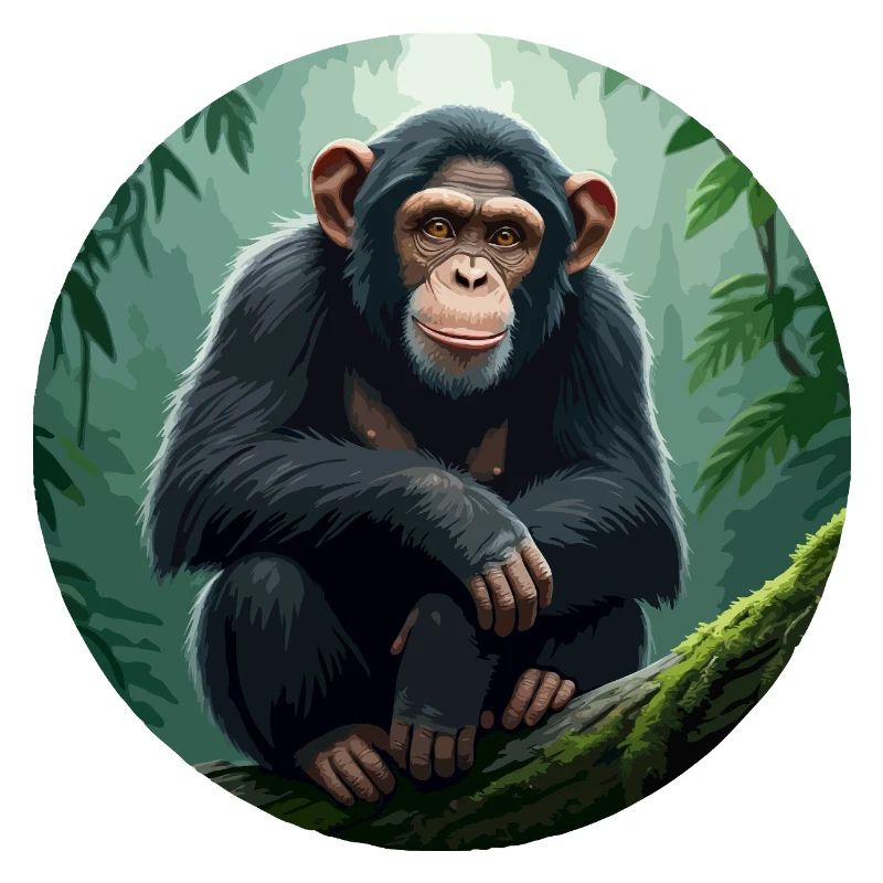 Chimpanzé sur une branche d’arbre