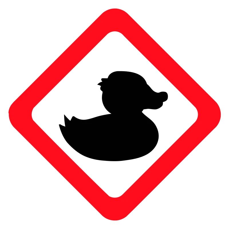 Duck Sign Warning Caution Danger Caution