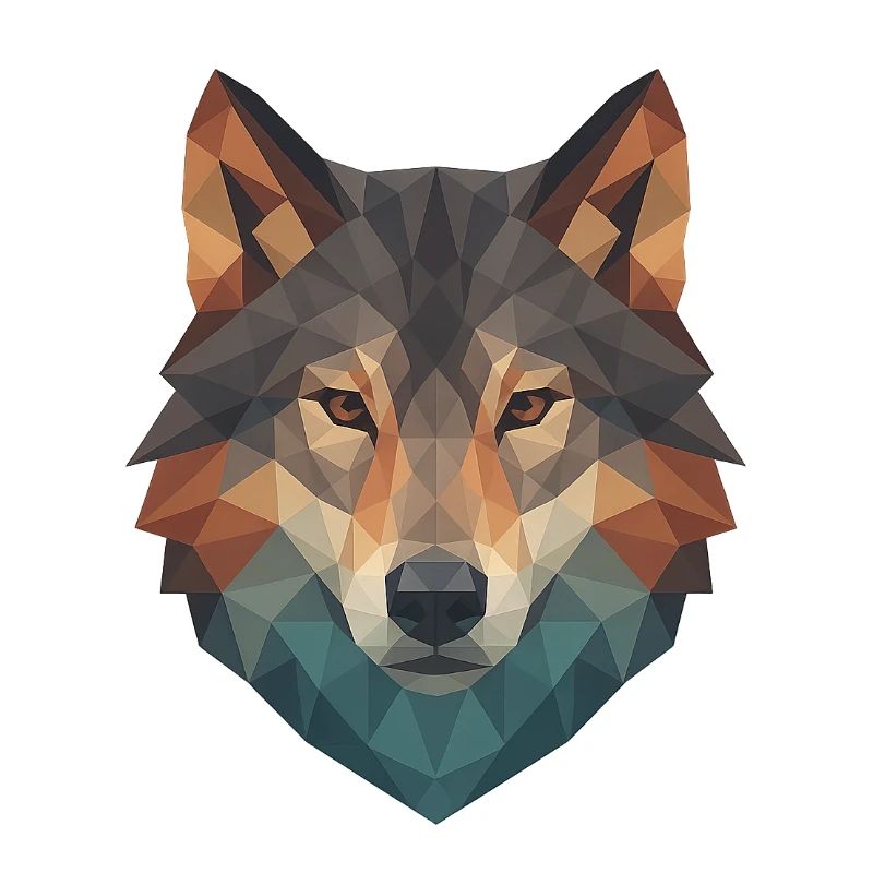 Geometric Wolf Head
