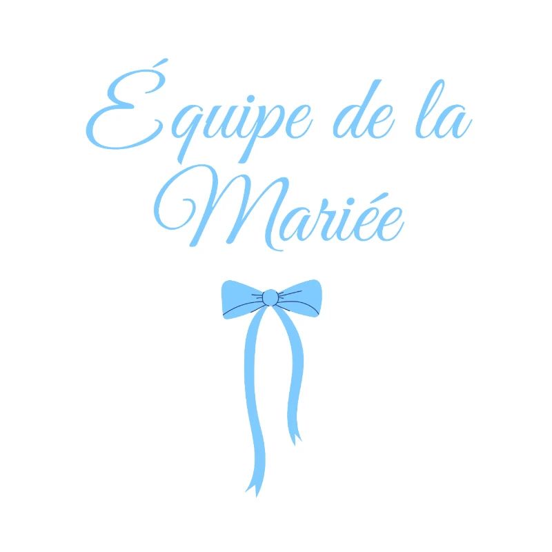 Équipe la mariée noeud bleu