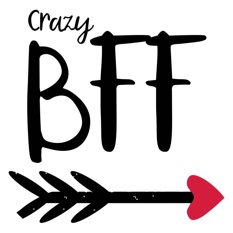 BFF Crazy Pfeil rotes Herz Partnerlook Partner T.2