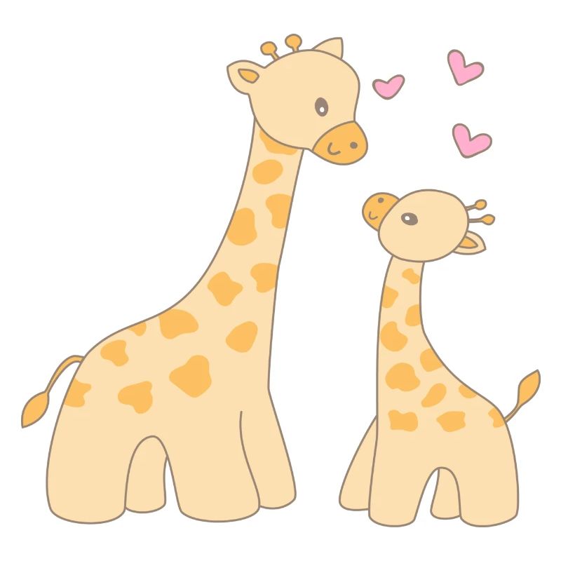Giraffe with cub