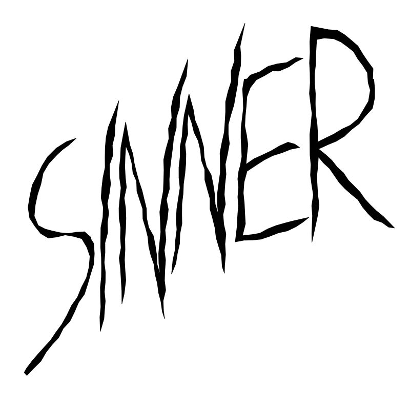 Sinner text design