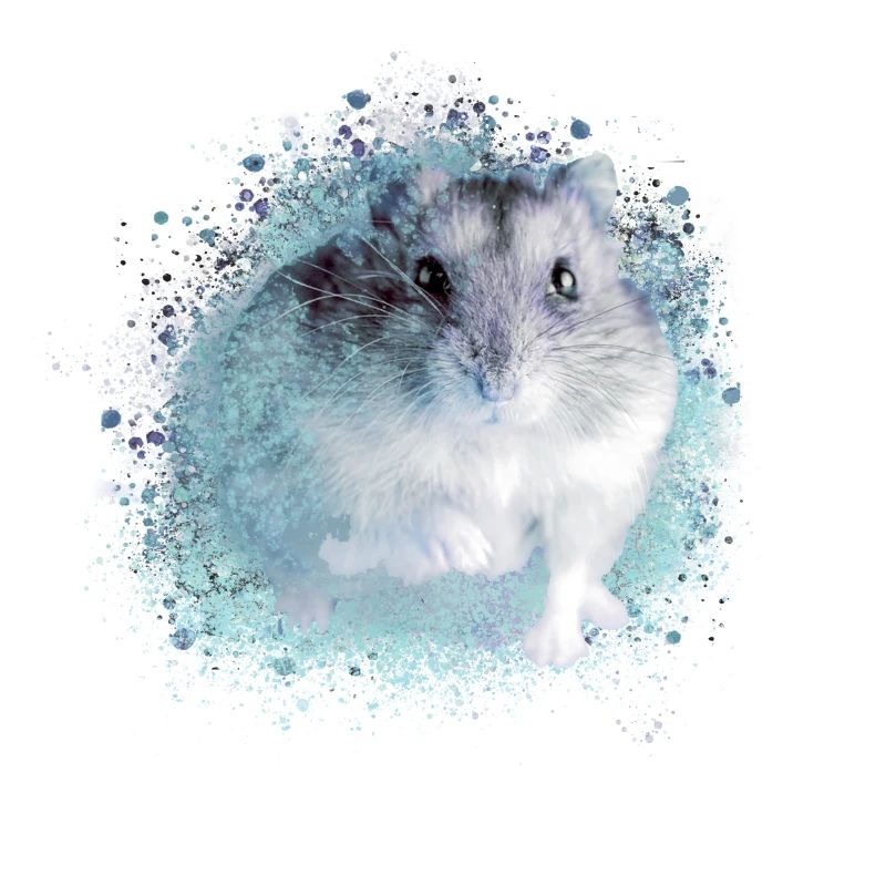 dwarf hamster,hamster,white,graffiti,painting