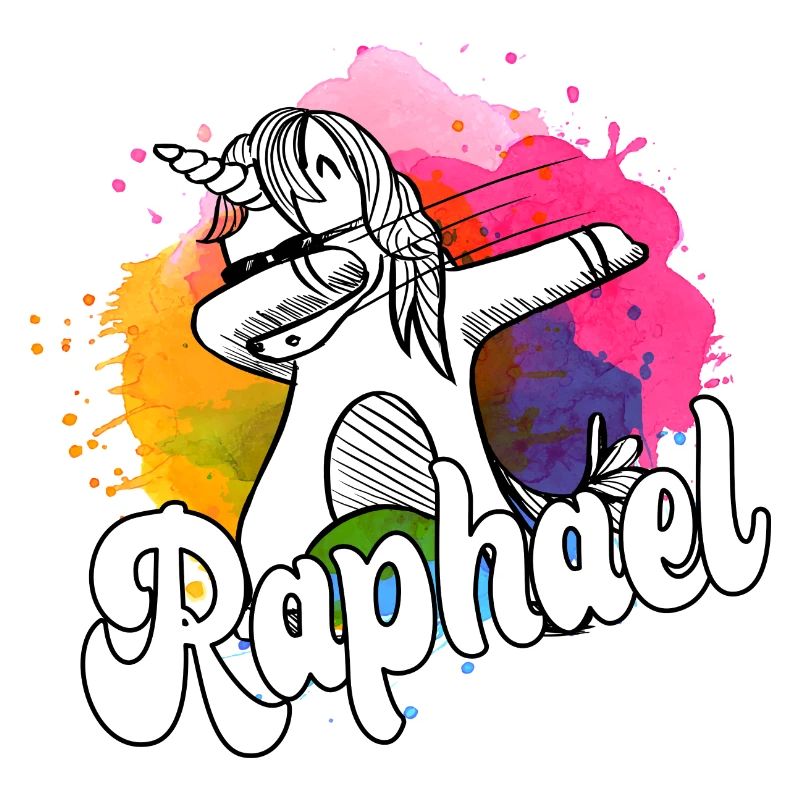 RAPHAEL - Beau nom de garçon avec une licorne cool