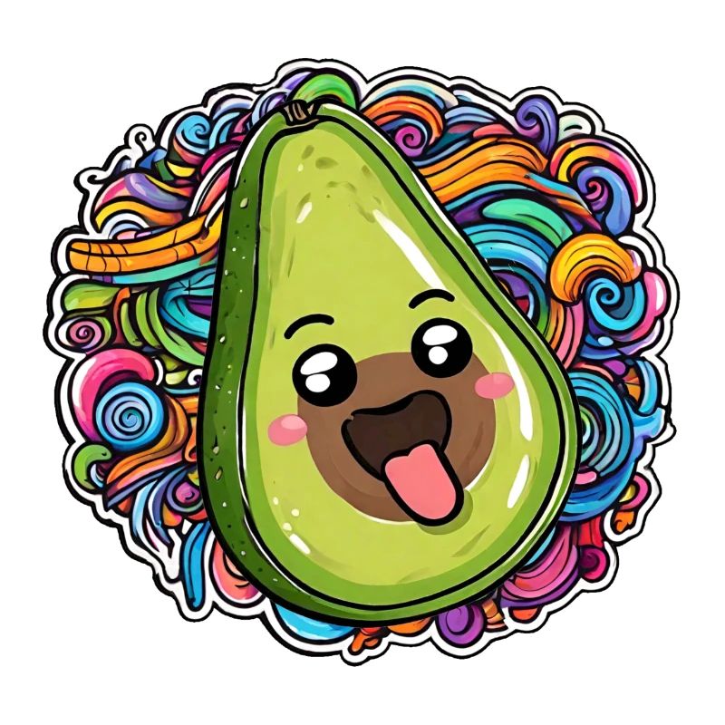 Allegro avocado verde e onde ornate colorate