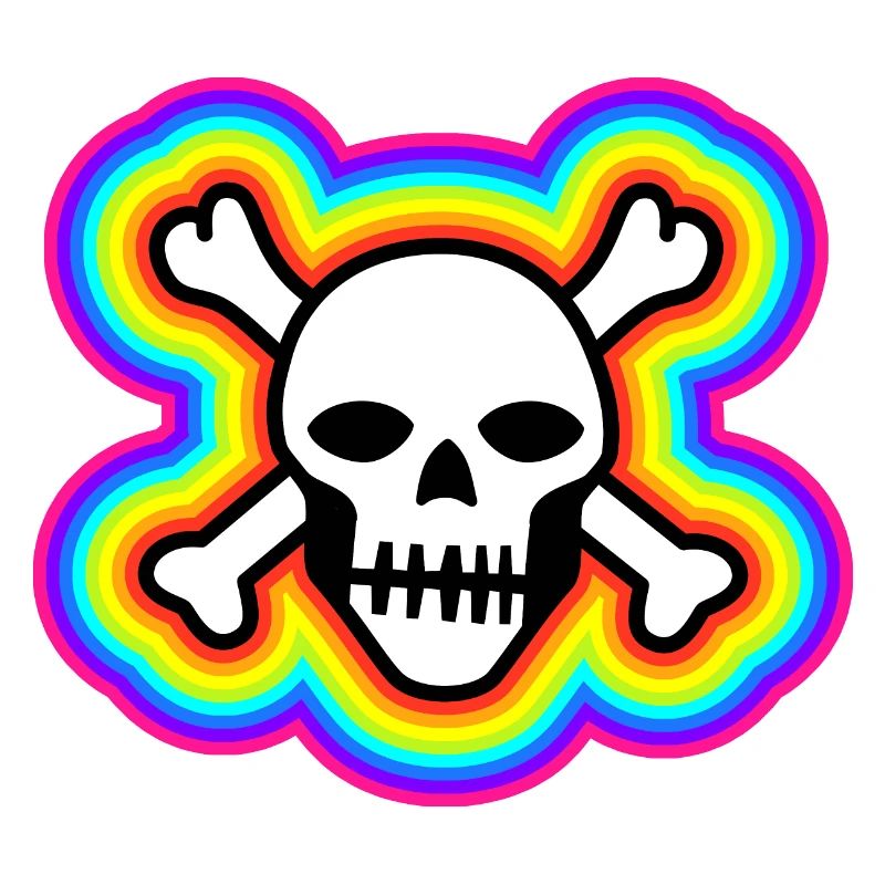 Regenbogenfarbener Schädel: Lebendiger und einzigartiger Schädel