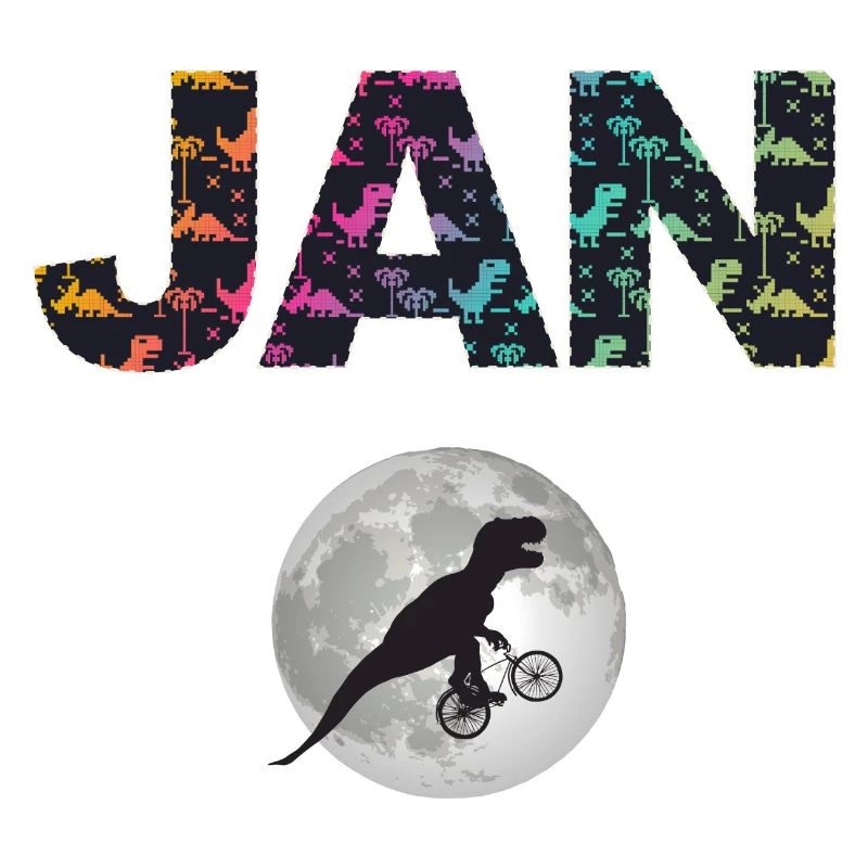 JAN - Beau prénom de garçon avec dinosaure