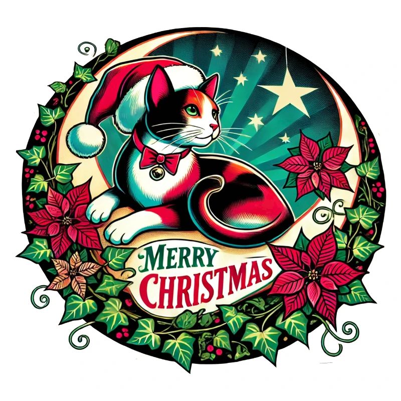 Chat calicot de Noël