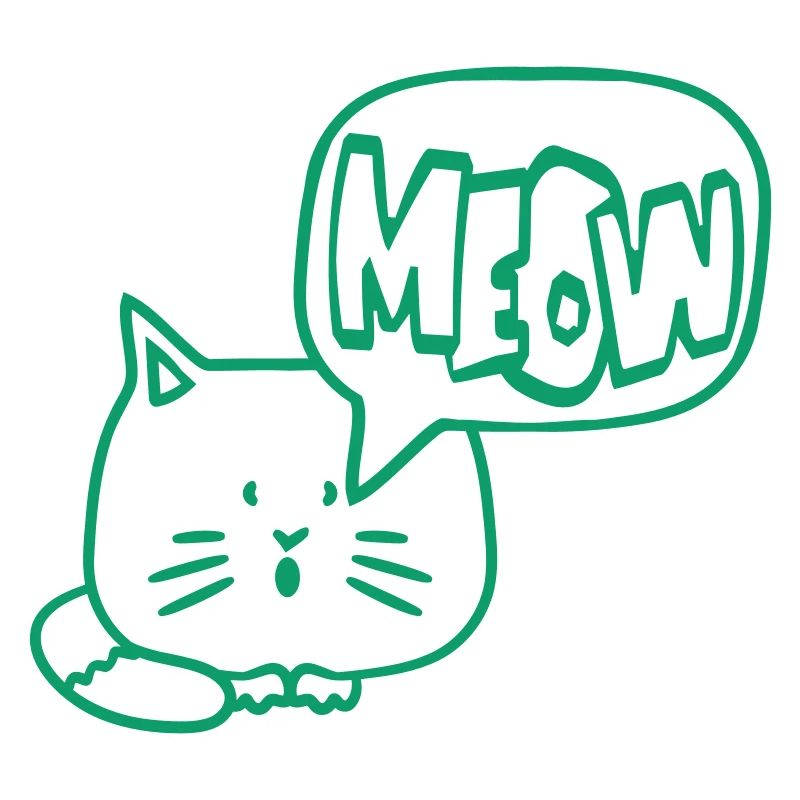 Cute Cat Comic Speech Bubble Meow Meow Cartoon Fun