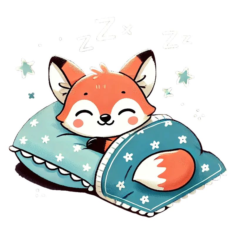 Fox Sleeping In Bed At Night Time