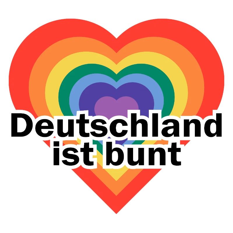 Deutschland ist bunt Herz in Regenbogen Farben