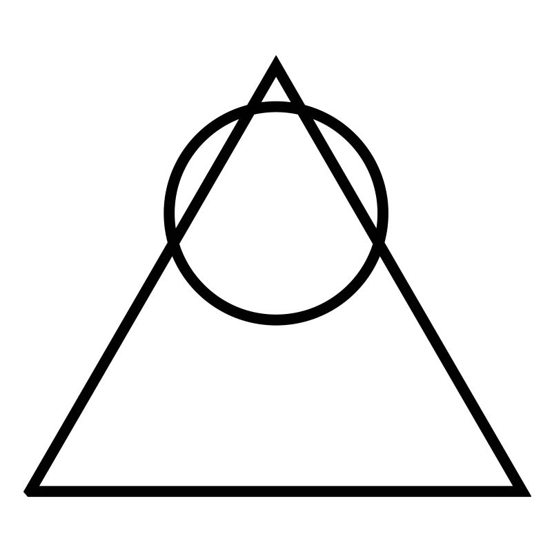 Triangle avec pyramide circulaire