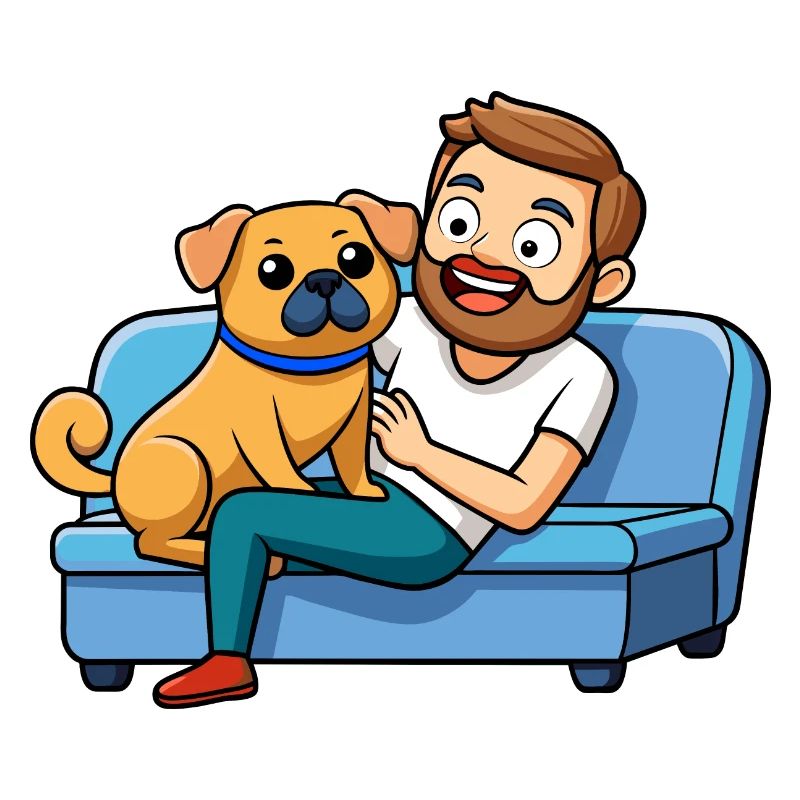 Affectionate Puggle Snuggle Digital Art