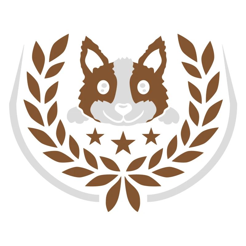 Emblem laurel wreath dog design